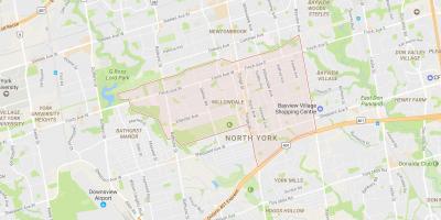 Zemljevid Willowdale sosedske Torontu