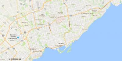 Zemljevid York Mlini okrožno Torontu