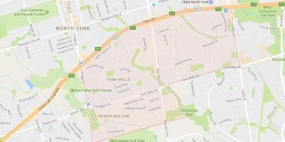 Zemljevid York Mlini sosedske Torontu