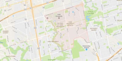 Zemljevid York University Višine sosedske Torontu