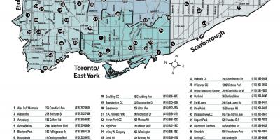 Zemljevid Zunanji bazeni Torontu