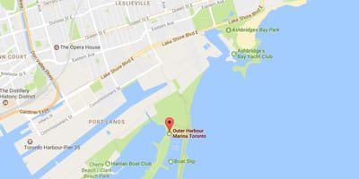 Zemljevid Zunanji pristanišča marina Torontu